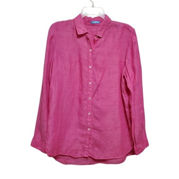 J. McLaughlin Other - J. McLaughlin Barbie Pink Linen Button Up Blouse Top